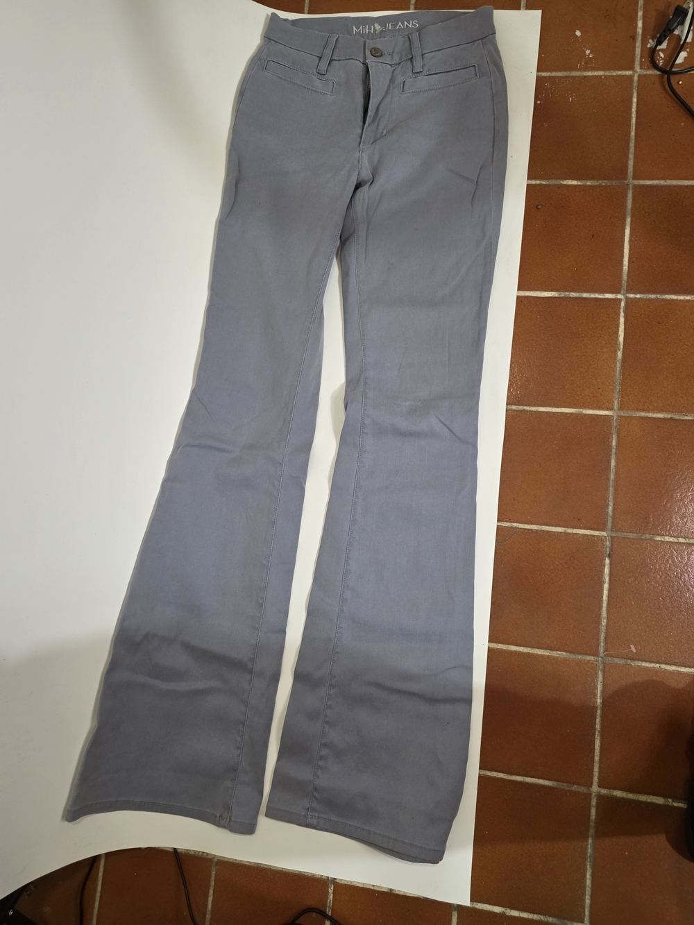 Mid-Rise Flare Jeans in Dusty Blue Size 26